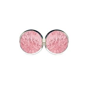 Pink Fur Earrings